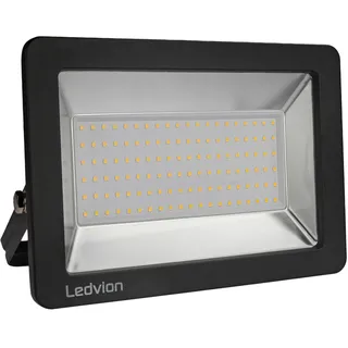 Ledvion LED Strahler Außen 100W wasserdicht IP65 6500K 12000lm | Helles Licht fuer Garten Einfahrt Fassade Garage Werkstatt und Betriebsgelaende
