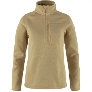 Fjallraven 87155-196 Övik Fleece Half Zip W Sweatshirt Damen Dune Beige Größe XS