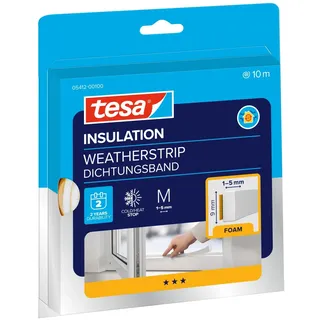 Tesa tesamoll Universal Schaumstoff Fenster-Dichtungsband weiß 9 mm x 10 m