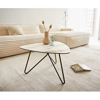 DeLife Ekrem Weiß-Gold-Grau Metall rund 65 x 65 x 40 cm