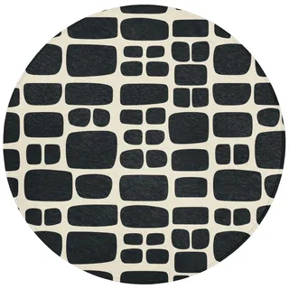 OnlyWow Badematte Modern - Bio - Schwarz Badvorleger 70x70 cm , Anthrazit , Textil , Füllung: Polyurethan (Pur) , Rund , 70x70 cm , Heimtextilien, Badtextilien, Badematten
