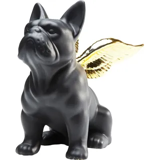 Kare Deko Figur Sitting Angel Dog 22 cm Schwarz/Gold