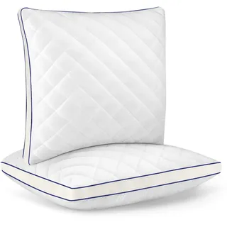Gentle North Hochwertige Kopfkissen 80x80 cm groß in Hotelqualität - 2er Set Flauschige, gut gefüllte Schlafkissen für Allergiker geeignet (Ökotex 100 Zertifiziert) - 60° Waschbar
