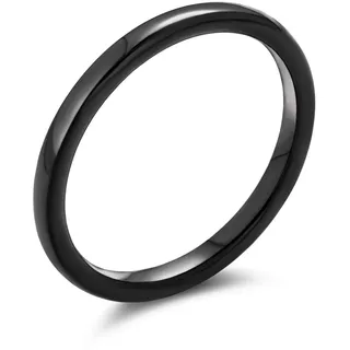 Bling Jewelry Einfacher schlichter Kuppelring aus schwarzem Titan für Paare, Ehering für Männer und Frauen, komfortable Passform, 4MM