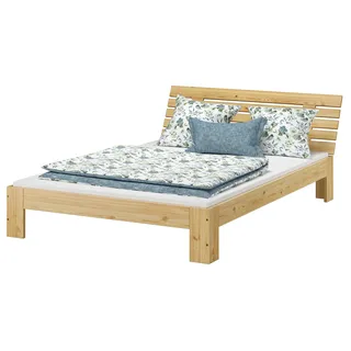 Französisches Bett 140 x 200 Kiefer massiv Bettrahmen Zubehör wählbar V-60.67-14-Tinaohne Zubehör - Naturbelassen