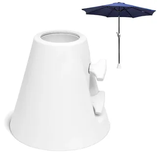GoSports 226,8 kg äquivalenter Pool-Deck-Regenschirmanker – permanenter Bodenanker für Outdoor-Regenschirme, Sonnenschirme oder Lichterketten – Weiß