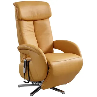 Cantus Relaxsessel , Currygelb , Leder , Echtleder , Color-Finish-Leder , 70x112x80 cm , Goldenes M , Fußauswahl, Lederauswahl, Stoffauswahl, Liegefunktion , Wohnzimmer, Sessel, Relaxsessel