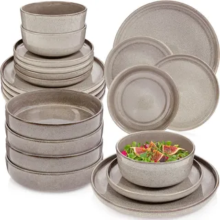 Sänger Tafelservice Kairo Clay - 24 teilig aus Steingut , Keramik , 70x30x70 cm , kratzfest , Geschirr, Geschirrsets, Tafelservice