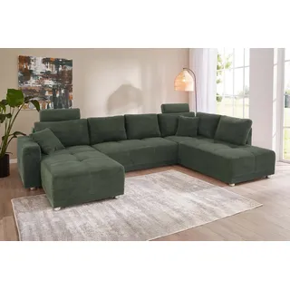 Jockenhöfer Wohnlandschaft Polyester 2-Sitzer + 3-Sitzer U-Form Grün