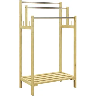 Homcom Handtuchständer Freistehend Bambus Natur