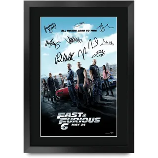HWC Trading Fast & Furious 6 Vin Diesel 40,6 x 30,5 cm Geschenke Gedrucktes Poster Signiertes Autogramm-Bild für Film-Sammler - 40,6 cm x 30,5 cm Gerahmt