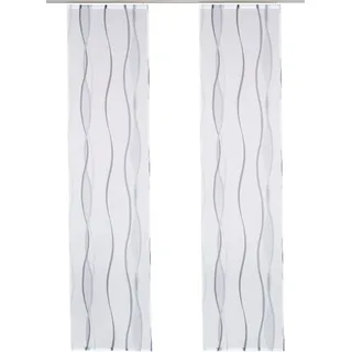 Schiebegardine OTTO HOME "Dimona" Gr. 2, weiß (weiß, silbergrau), B:57cm H:175cm, Polyester, Polyester, Gardinen, Schiebegardine, 2-er Set, Fertiggardine, mit Befestigungszubehör, Wellen