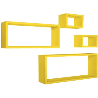 RECHTECKIGER 4ER SET WANDREGAL FARBE GELB MOD. MERLINO