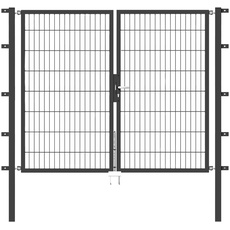 Bild von Alberts Zaundoppeltür, 200 cm Breite, in versch. Höhen grau