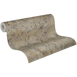livingwalls Tapete 396501 mit Ästen in Braun, Creme, Gold - hochwertige florale Tapete mit Design und Metalliceffekt in Gold - 10,05m x 0,53m