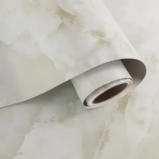 VaryPaper Klebefolie Marmoroptik Creme Matt Marmor Folie Küchentapete Abwaschbar 40cmx200cm Klebefolie Möbel Folie Arbeitsplatte Küche Klebe Tapete Selbstklebend Badezimmer Schrankfolie Tischfolie