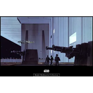 KOMAR Wandbild | Star Wars Classic RMQ Death Star Hangar | Kinderzimmer, Jugendzimmer, Dekoration, Kunstdruck | ohne Rahmen | WB131-50x40 | Größe: 50 x 40 cm (Breite x Höhe)