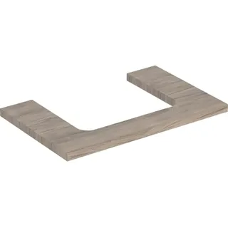 Geberit ONE Waschtischplatte, Ausschnitt mittig, für Aufsatzwaschtisch, 75x3x47cm, 505.282.00.6, Farbe: Nussbaum hickory /Melamin Holzstruktur