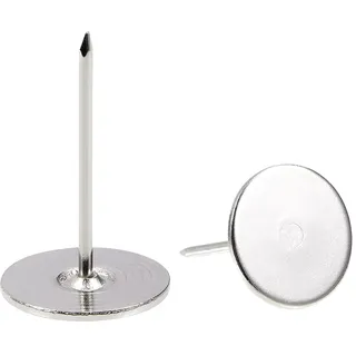 sourcing map 20Stk.Polsternägel Reißzwecken 19mm x 30mm Flachkopfnägeln Pins Silber Farbton
