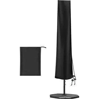 Sonnenschirmhülle für den Garten – wasserdicht – 420D Oxford-Gewebe – Durchmesser 2–4 m – große Schutzhülle für Terrassentische – Sonnenschirmschutz – 9–11 Fuß – H 190 x 30/50 cm - Blau