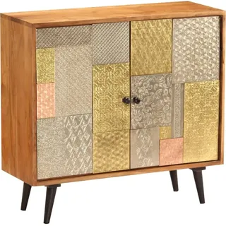 Sideboard 80x30x75 cm Massivholz Akazie - Gelb
