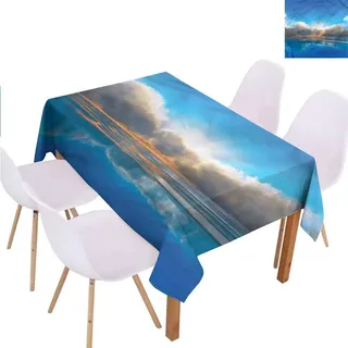 FANOEWI Fanoewe Kreative Tischdecke Ozean bei Sonnenuntergang für Buffet, Party, Urlaubsessen, Hochzeit, Picknick, Terrasse, Küche, Esszimmer, Familienzimmer, W60 x L120 Color01