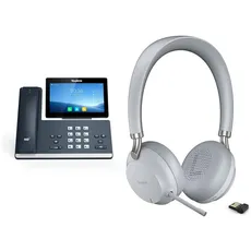 Yealink SIP-T58W PRO - VoIP-Telefon - mit Bluetooth-Schnittstelle mit Rufnummernanzeige, Schwarz + BH72 Lite Teams USB-A