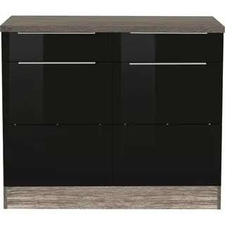 kochstation Unterschrank KS-Brindisi 100 x 60 x 85 cm Schwarz