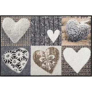 Salonloewe Fußmatte & Wohnmatte ALPENGLÜCK Herzen in 50 x 75 cm - Sauberlaufmatte & Eingangsmatte für den Innenbereich