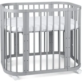 Waldin 5-in-1-Bett mit Matratze, Grau - Grau