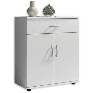 LILLY Kommode in Weiß - Moderne Kommode mit Schublade und viel Stauraum für Wohnzimmer, Esszimmer und Flur - 60 x 70 x 30 cm (B/H/T)