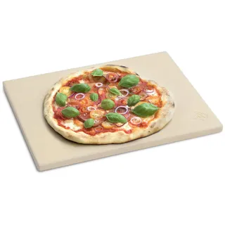 BURNHARD® Cordierit-Pizzastein, 38 x 30 x 1,5 cm | rechteckig für Grill & Backofen, ideal für Pizza, Brot & Flammkuchen