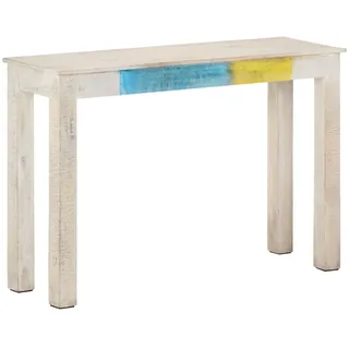 vidaXL Konsolentisch Weiß 115x35x77 cm Raues Mangoholz - Konsolentisch - Konsolentische - Konsolentisch Holz - Konsolentische Holz