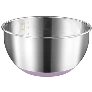 FAB4HOME Schüssel Edelstahl Groß Rührschüssel Küchenschüssel Salatschüssel Servierschüssel mit Silikonböden Rutschfester Schüsseln für die Küche Ø 28cm Spülmaschinenfest