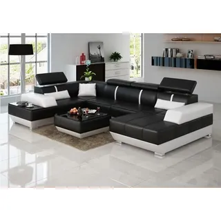 Design Wohnlandschaft U Form big Ecksofa Sofa Couch Polster xxl Garnitur Leder