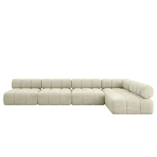 altdecor Eckcouch Samt 6-Sitzer Beige