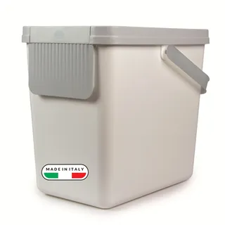 Snips Mülleimer für die getrennte Müllsammlung 25 Liter, Mülleimer Küche 26x36x34 cm, Weiß, Made in Italy, 0% BPA und phthalate free