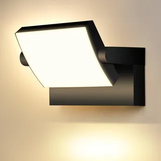 GXXG 40W LED Wandleuchten Aussen/Innen 4000 Lumen Modern Wandlampen Außen Warmweiß 3000K Aussenleuchten schwarz mit 350° Schwenkbar LED Panel Wasserdicht IP65