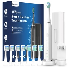 Bild von Elektrische Zahnbürste Schallzahnbürste - COULAX Reise Zahnbürsten Elektrisch Schallzahnbürste, Shcall Electric Toothbrush Mit 8 kopf, 5 modi, Timer