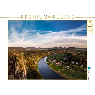 CALVENDO Puzzle Blick über die Elbe, Deutschland | 1000 Teile Lege-Größe 64 x 48 cm Foto-Puzzle für glückliche Stunden