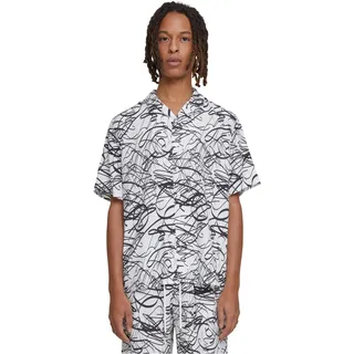 URBAN CLASSICS Kurzarmhemd Floral White Scribble XL