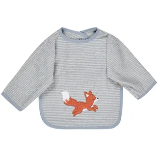 Sterntaler Ärmellätzchen Fuchs Filou - Baby Lätzchen mit Ärmel - saugfähige Baumwolle mit feiner Stickerei - praktischer Druckknopfverschluss für einfaches An- & Ausziehen, Geschenkidee, graublau