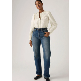 Dad-Jeans LEVI'S "EASY DAD", Damen, Gr. 30, Länge 32, free lunch lb, Denim/Jeans, Obermaterial: 100% Baumwolle, unifarben, regular fit lang, Jeans Dad-Jeans, im Five-Pocket Style