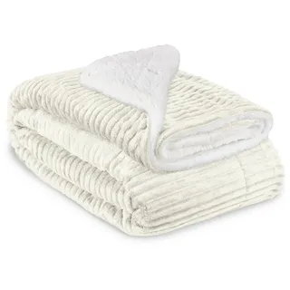 Beautissu Decke Elisa 220/240 cm Natur , Textil , 220x240 cm , Heimtextilien, Wohntextilien, Decken, Kuscheldecken