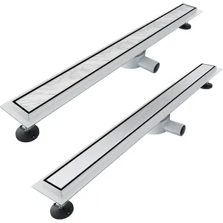 SONNI Duschrinne 90 cm Ablauf 360° Drehbar Duschrinne Extra Flach mit Geruchsstop und Haarsieb 2 in 1 Edelstahl Ablaufrinne Dusche befliesbar