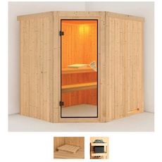 Bild Sauna »Stine«, (Set), ohne Ofen beige