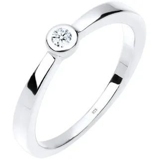 Elli DIAMONDS Ring Women Classic Solitaire with Diamond (0.03 ct.) in 925 Sterling Silver
