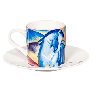 Könitz Espressotasse mit Pferdemotiv von Franz Marc, 65ml aus Fine Bone China Porzellan