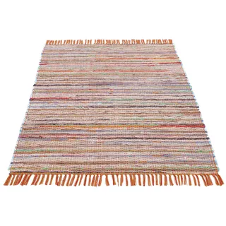 carpetfine Kelim Chindi Kelimteppich 160 x 230 cm orange