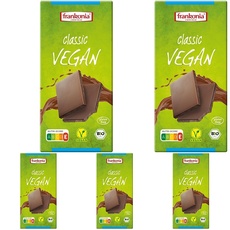 frankonia CHOCOLAT BIO helle Vegan, Helle Kakaotafel, 100 g (Packung mit 5)